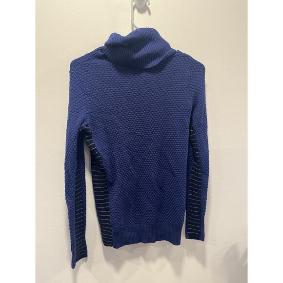 ATHLETA Marina Merino Wool Textured Turtleneck Sweater WOMEN'S Small Blue - Picture 4 of 6
